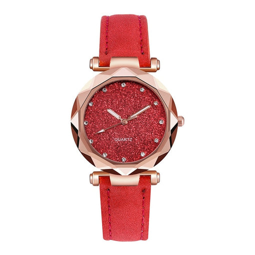 Ladies fashion Korean Rhinestone Rose Gold Quartz Watch Female Belt Watch